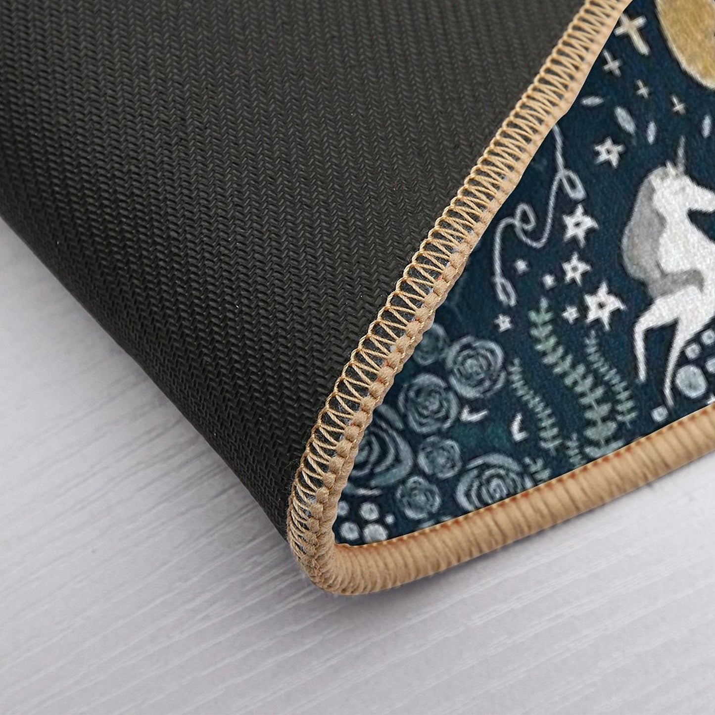 Unicorns Fields - Moody Blue  Fade-Resistant Bath Mat