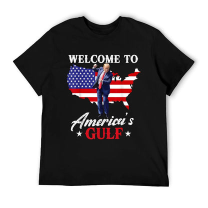 Gulf of USA America Funny USA Flag Slim-fit Cut T-Shirt