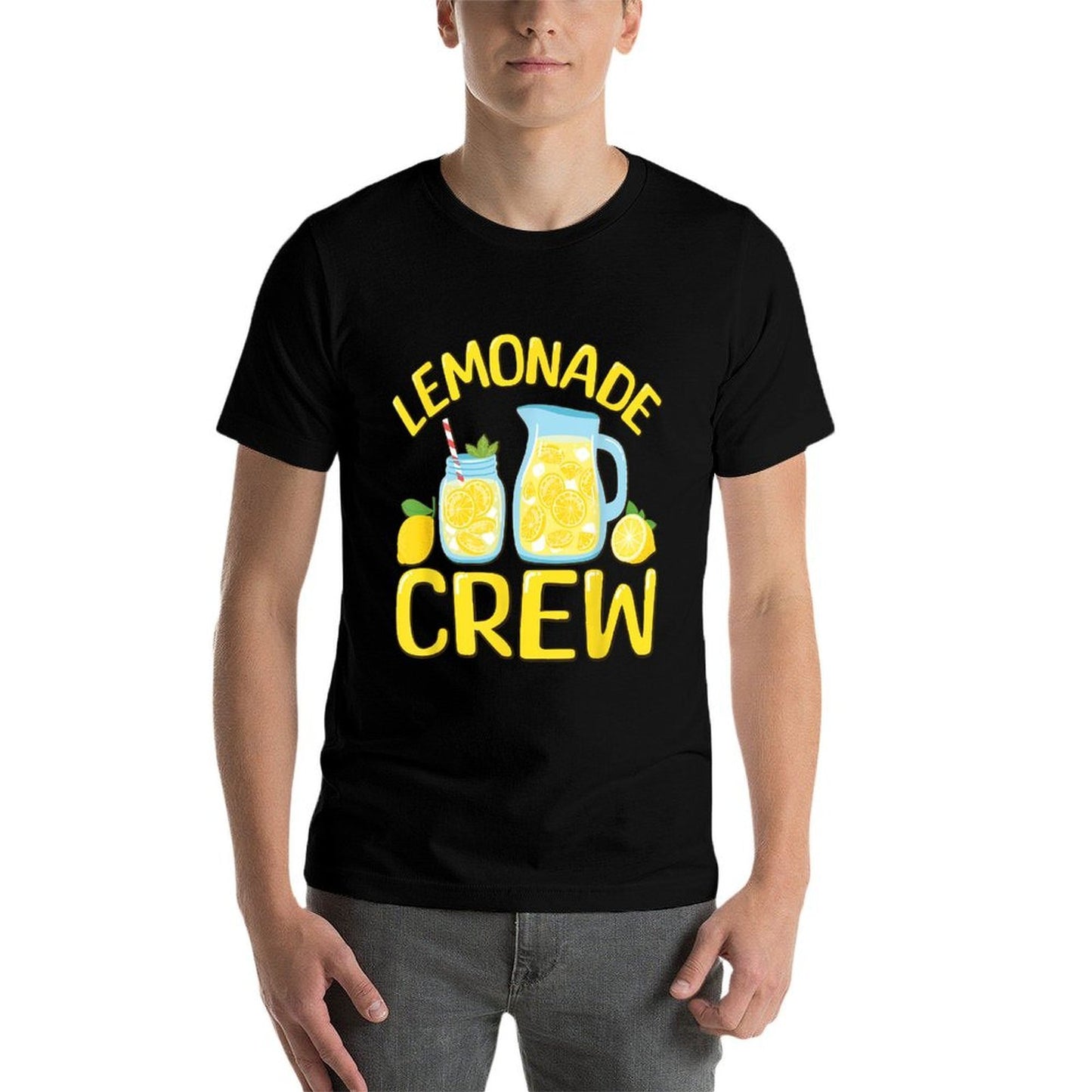 Lemonade Crew, Small, Black  Rolled Sleeves T-Shirt