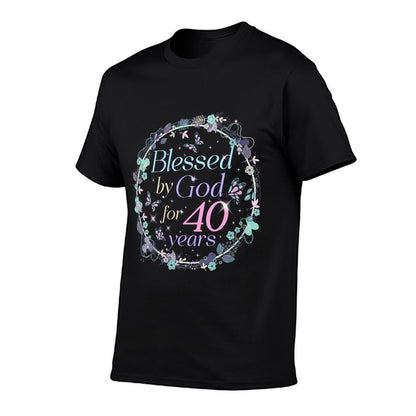 Womens 40th Birthday Women Blessed By God For 40 Years Old Gifts  Vintage-inspired T-Shirt