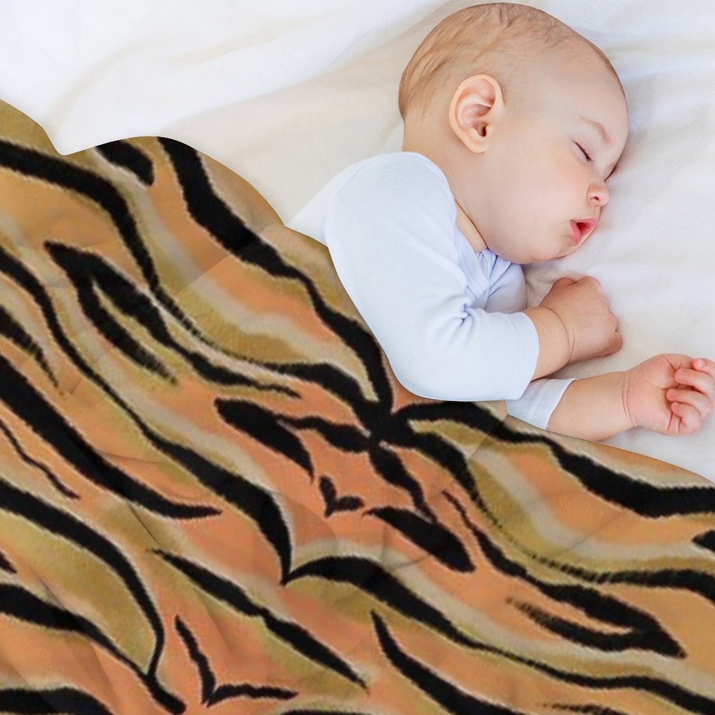 Stylish Black Gold Tiger Animal Print All-season Throw Blanket