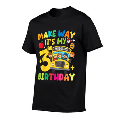 Make Way It's My 3rd Birthday School Bus Theme Children's Pa  Soft T-Shirt