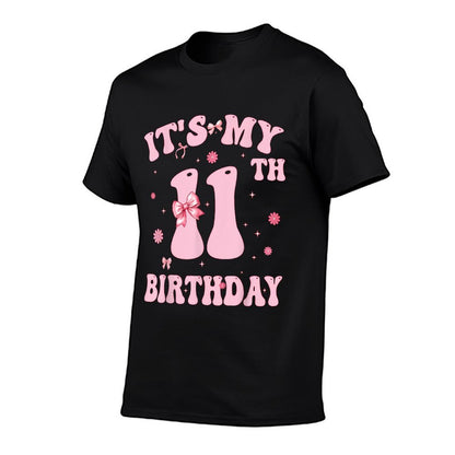 Kids In My 11th Birthday Era Girl 11 Year Old Coquette Bow  Vintage-inspired T-Shirt