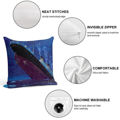 Titanic Sinking Soft Decorative Cover Throw Pillow