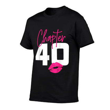 40 And Blessed Chapter 40 Year Old Gifts 40th Birthday Party  Ribbed Collar T-Shirt