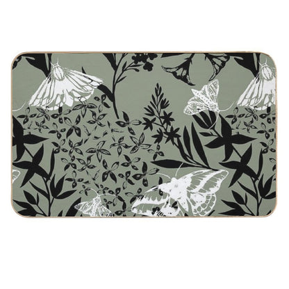 Moths And Flowers Graphic Pattern  Odorless Bath Mat
