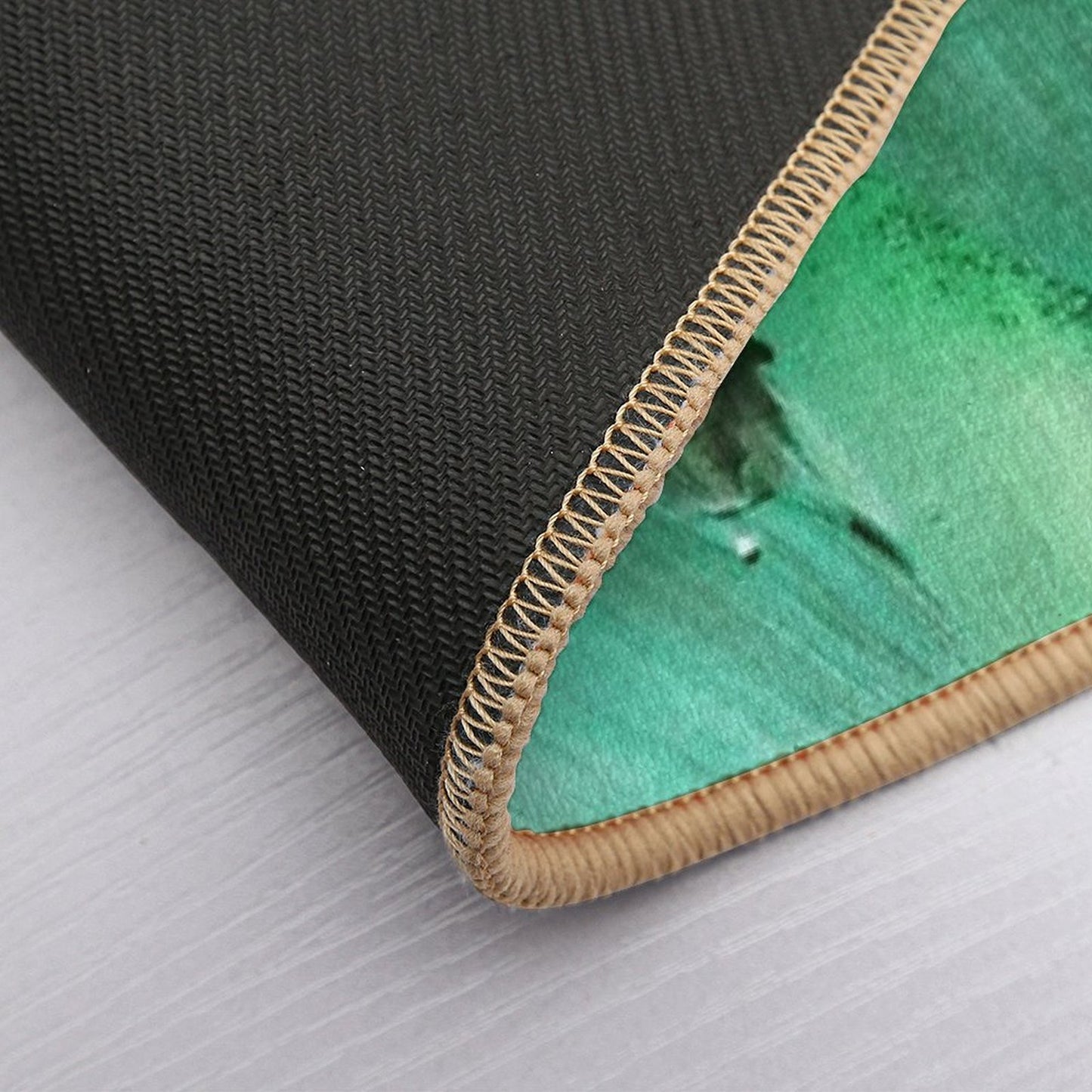 Sea Foam Green And Jade-Hues Abstract Painting  Stain-Proof Bath Mat