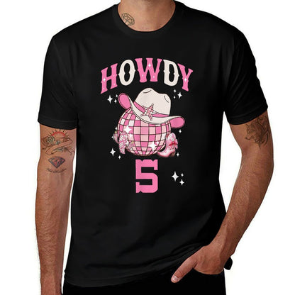 Howdy 5 Years Old Cowgirl 5th Birthday Western Girl  Odor-resistant T-Shirt