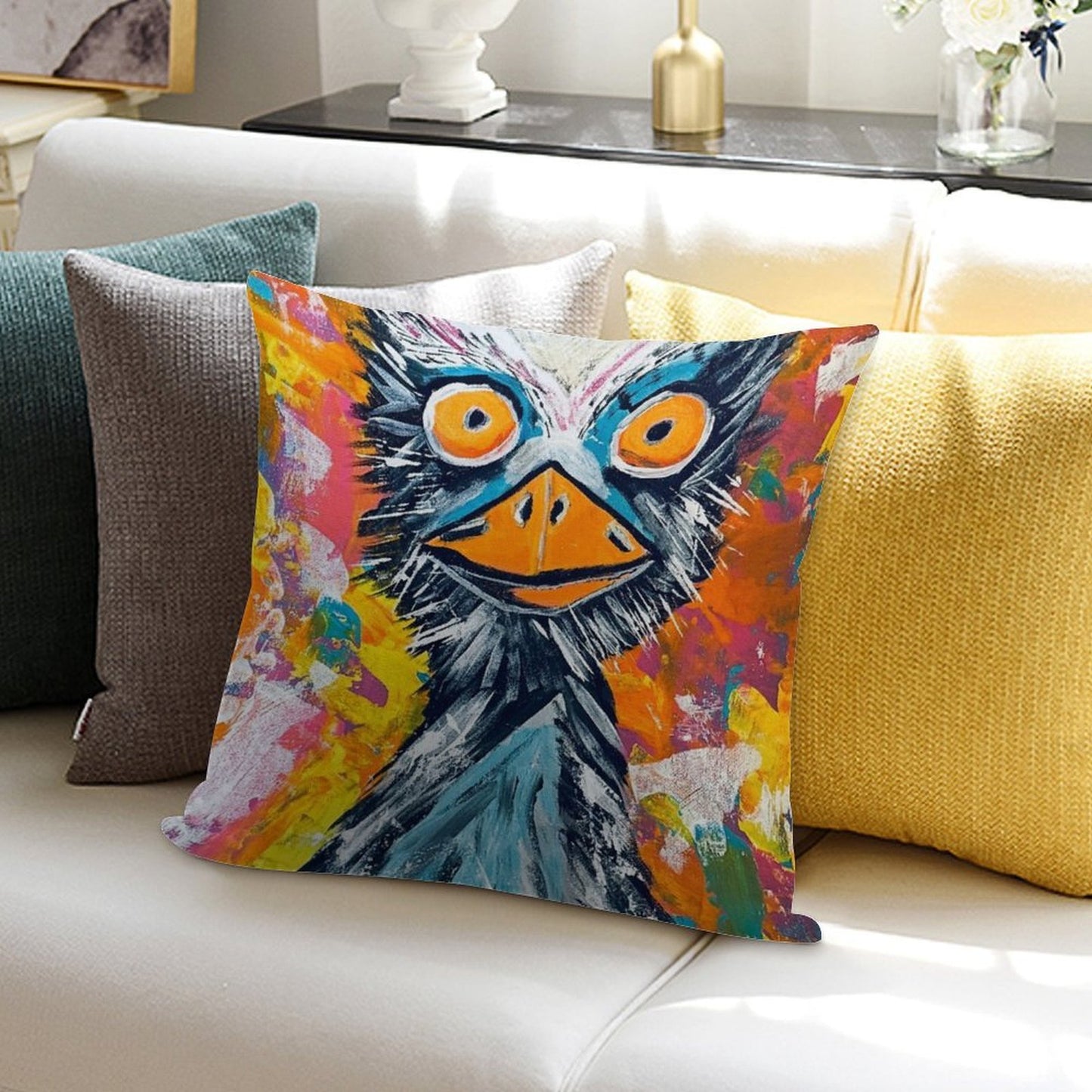 Bird Brain Buzz Soft Multiple Sizes Throw Pillow