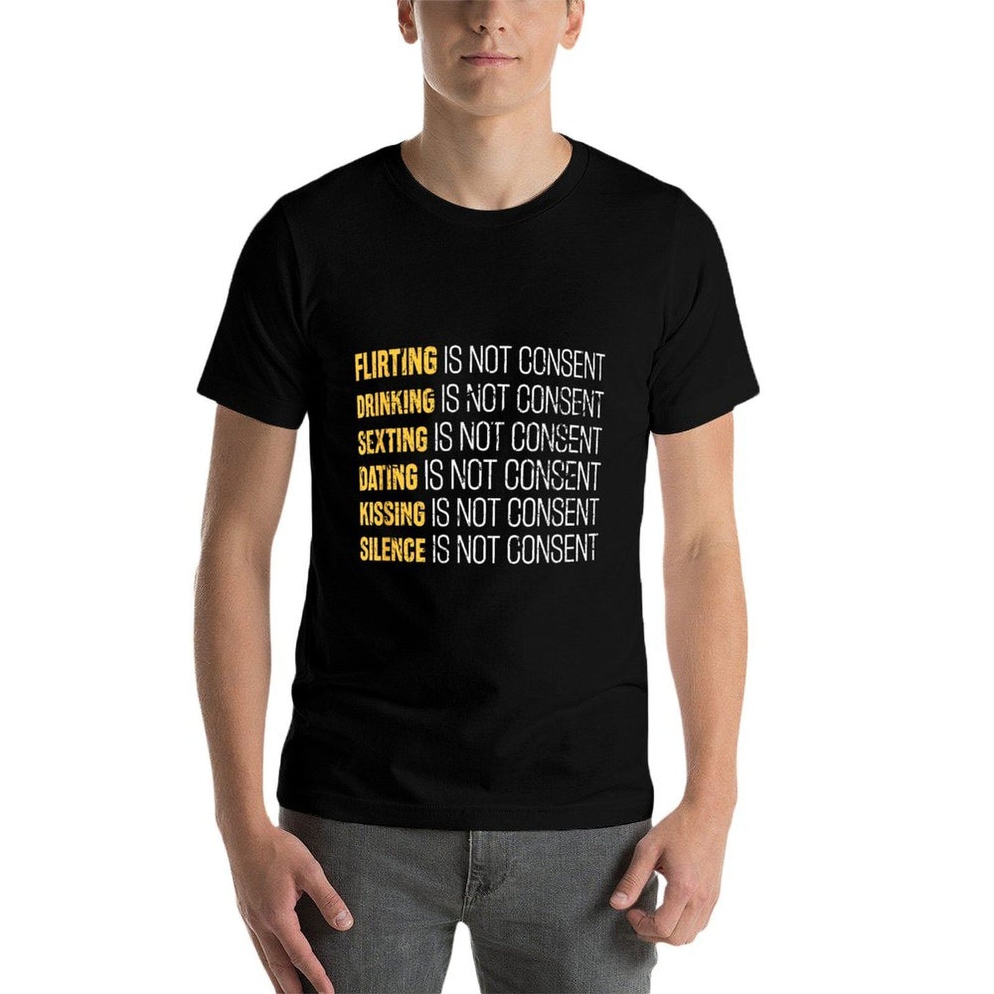 Feminist Consent Flirting Is Not Consent Anti Rape Culture  High-quality Stitching T-Shirt