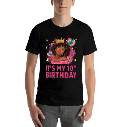 It's My 10th Birthday Black Girl African American Black Kids  Breathable T-Shirt