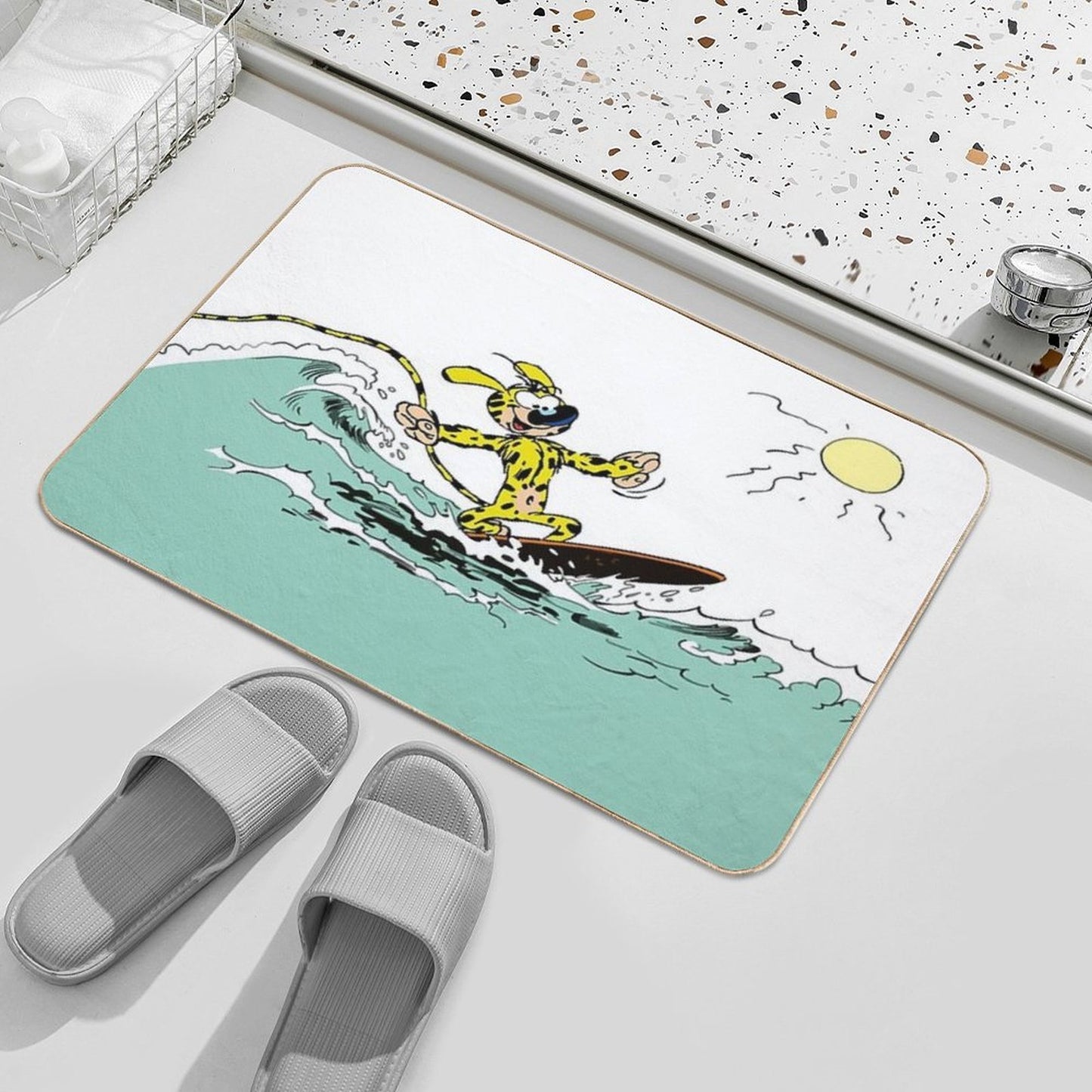 Marsupilami Surfing  Absorbent Bath Mat