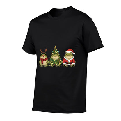 Retro Christmas Desert Rain Frog Santa Reindeer  Tagless Design T-Shirt