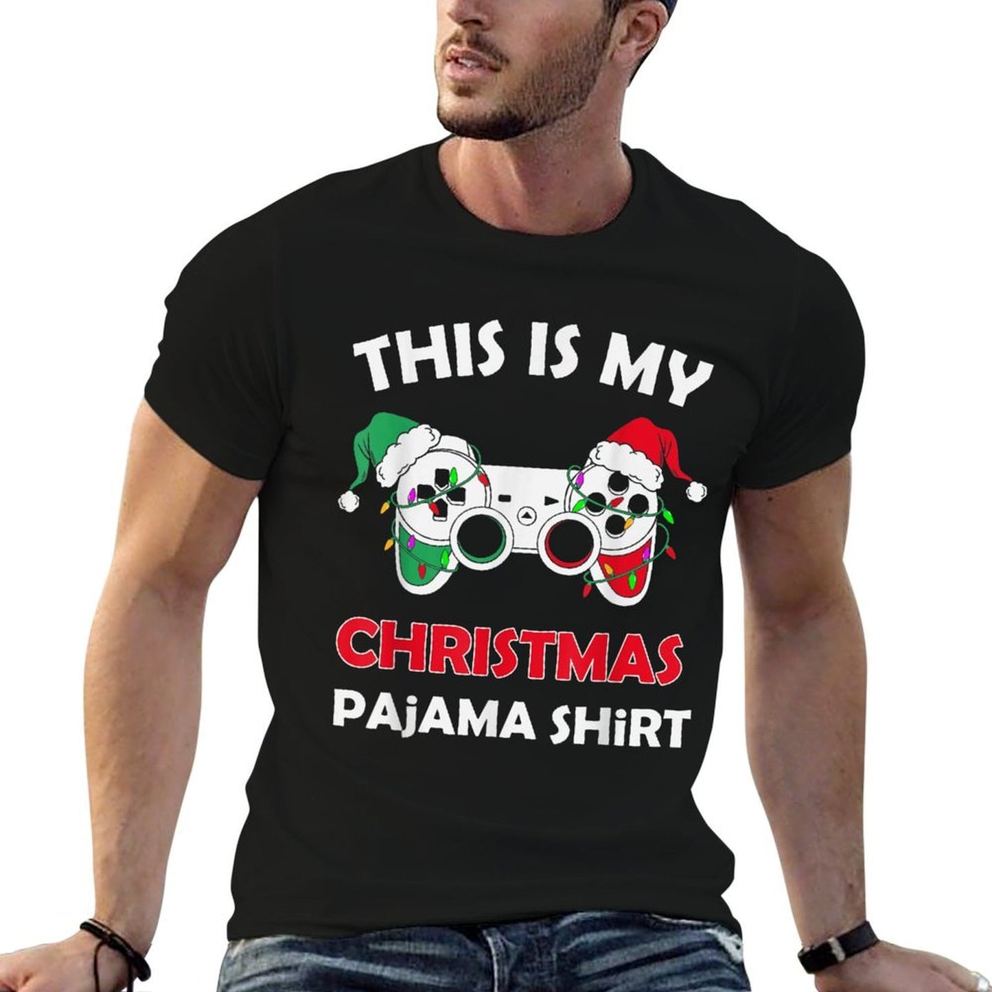 Merry This Is My Christmas Pamaja Gamer Xmas Game Gaming Tee  Moisture-wicking T-Shirt