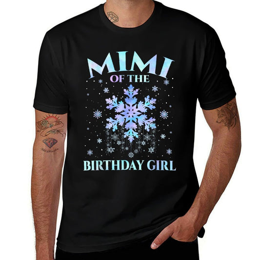 Mimi of The Birthday Girl Snowflakes Family Winter Party  Summer-ready Fabric T-Shirt