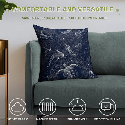 Cosmic Ocean Soft Washable Throw Pillow