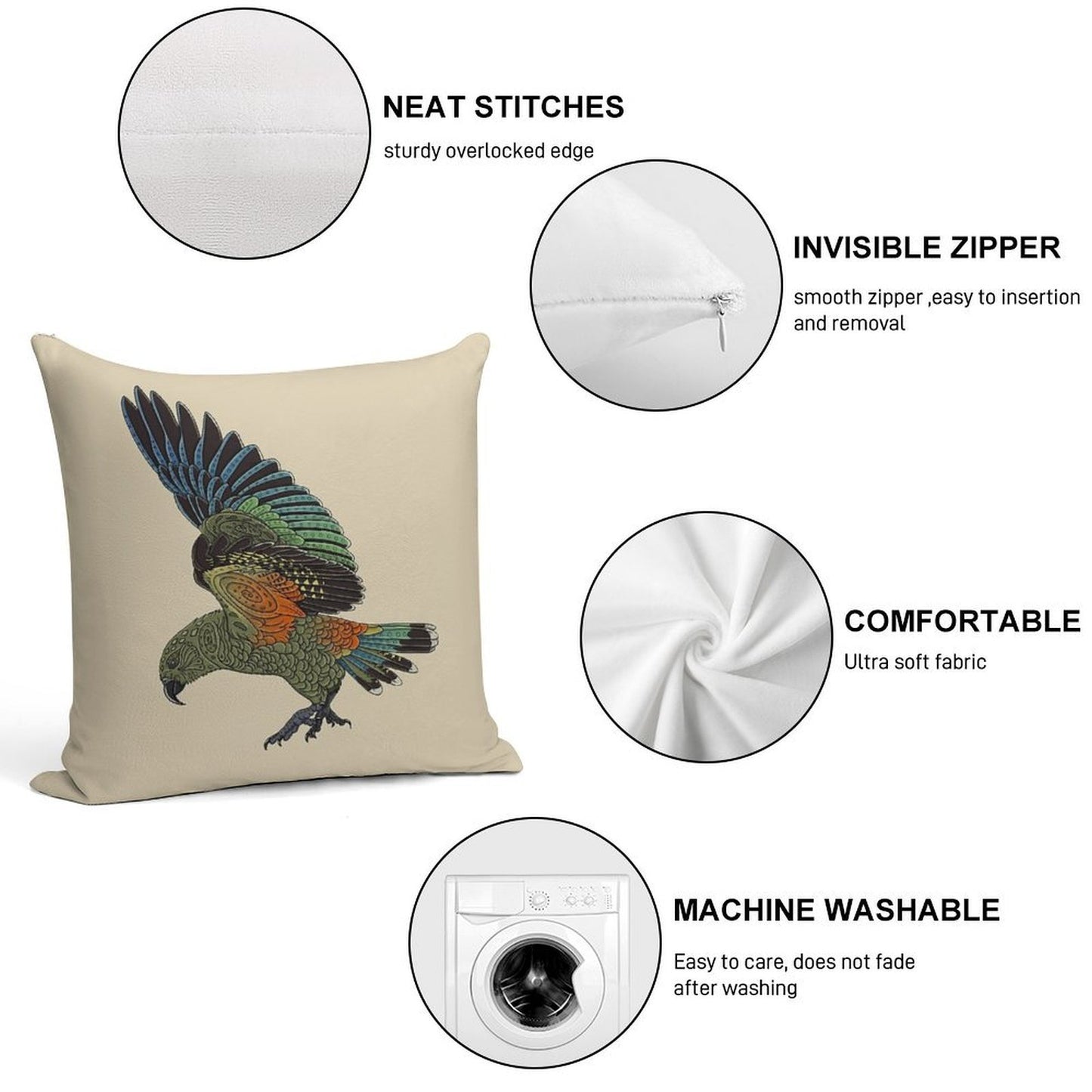 Kea Soft Gift Ready Throw Pillow