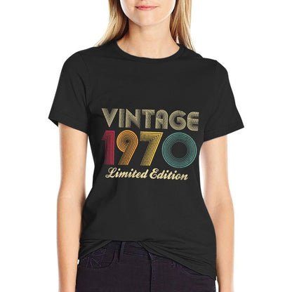 Womens 1970 Birthday Gift Vintage Limited Edition - Men Women  Wrinkle-resistant T-Shirt
