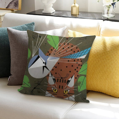 Charley Harper Style Soft Skin-Friendly Throw Pillow
