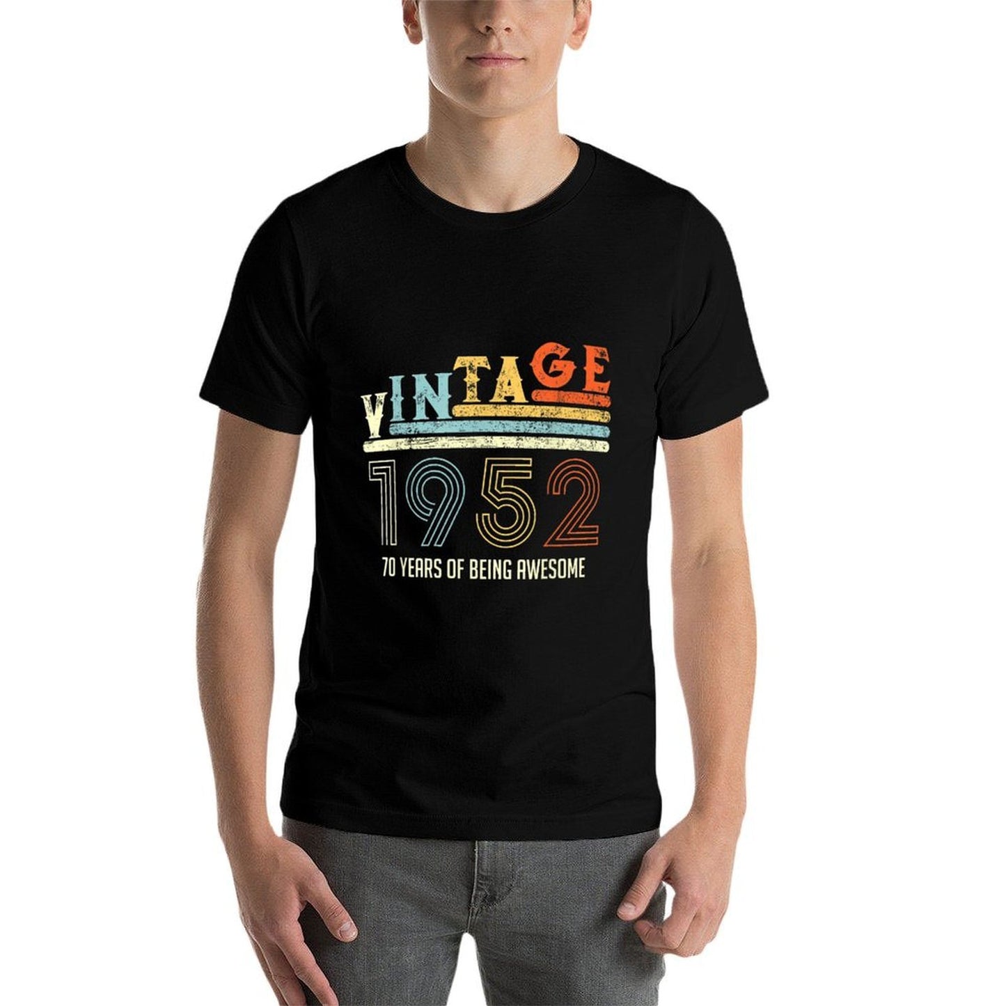 Vintage 1952 70 Years Of Being Awesome 70th Birthday  Trendy Pattern T-Shirt