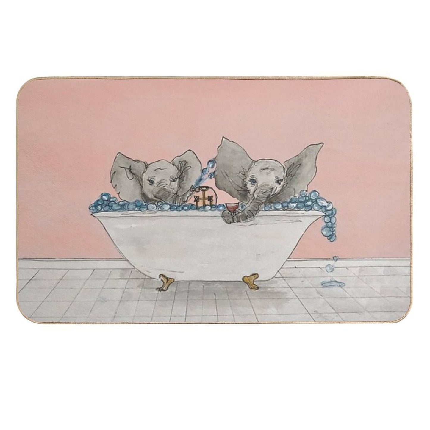 Elephants in A Tub  Versatile Bath Mat