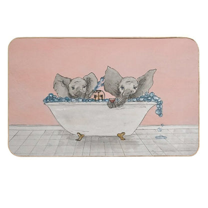 Elephants in A Tub  Versatile Bath Mat
