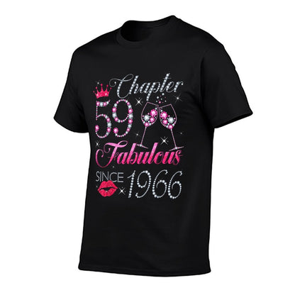Chapter 59 Fabulous Since 1966 59Th Birthday Gift For Women  Rolled Sleeves T-Shirt