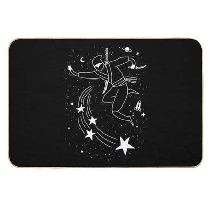 Space Ninja Throwing Stars  Stain-Proof Bath Mat