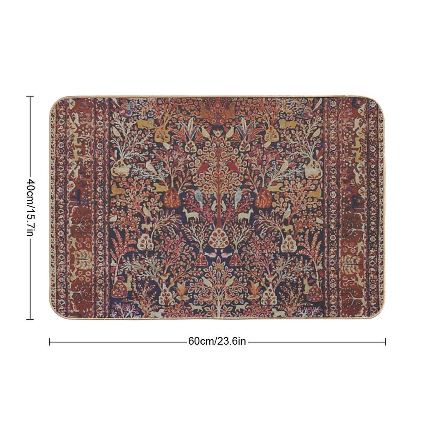 Persian Vintage Antique Carpet Nature Fine Art Durable Bath Mat