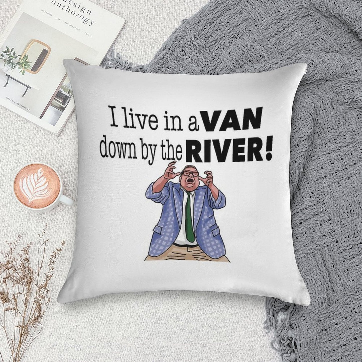 Down By The River- Matt Foley (Raised Hands) Soft Fade-Resistant Throw Pillow