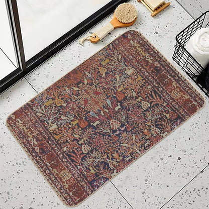 Persian Vintage Antique Carpet Nature Fine Art Durable Bath Mat