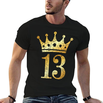 Crown Number 13 (Vintage Yellow) 13th Birthday  Vintage-inspired T-Shirt