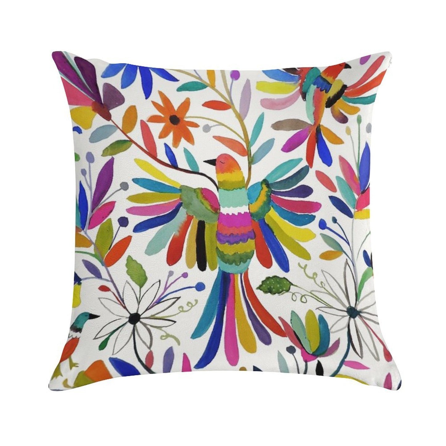 Otomi Bird Soft Bedroom Essential Throw Pillow