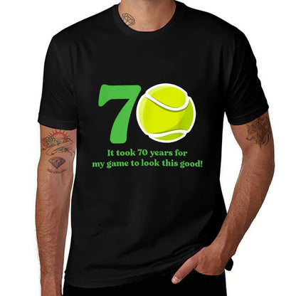 70 Year Old Tennis Player 70th Birthday  Quick-drying T-Shirt