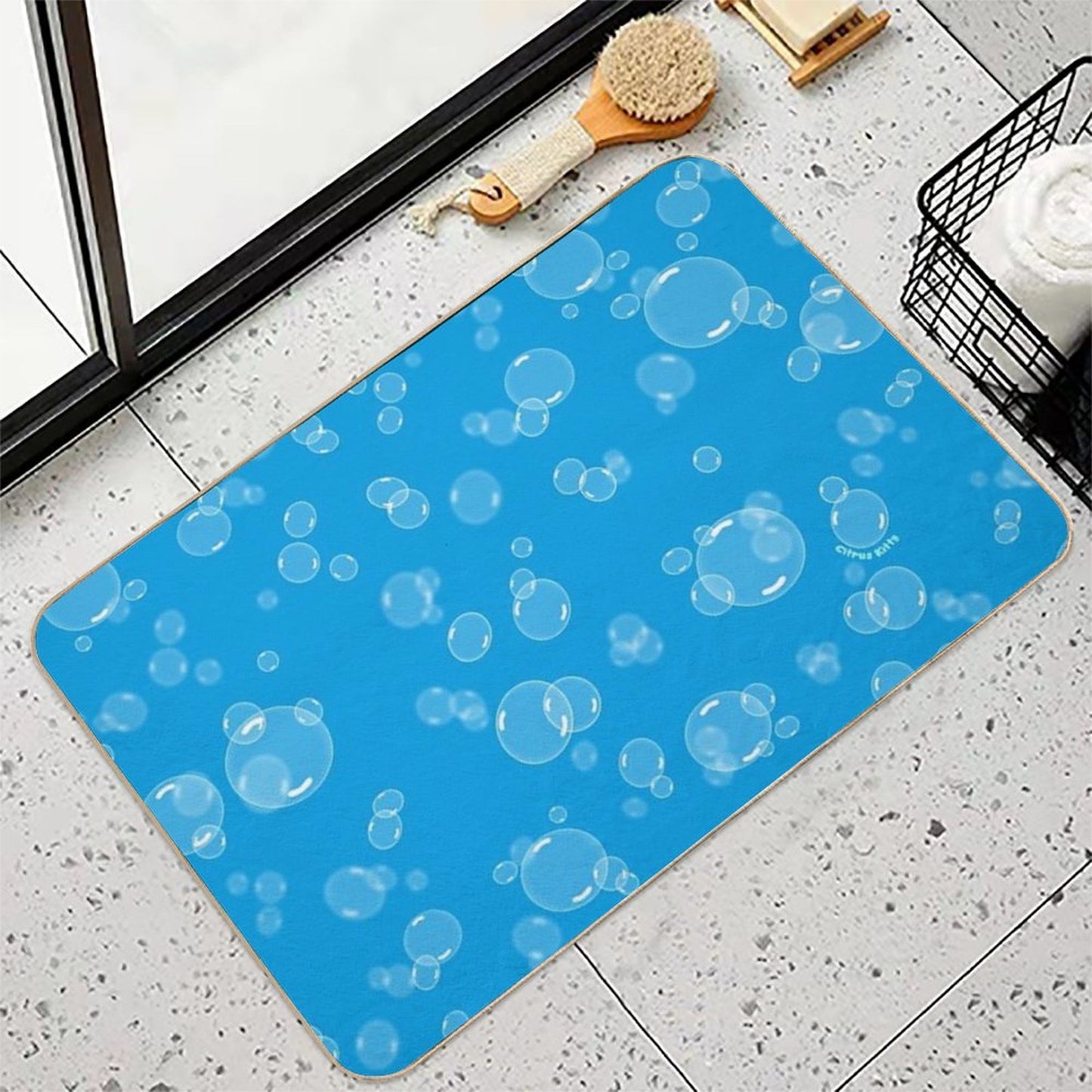 Underwater Bubbles  Anti-Trip Bath Mat