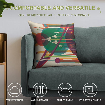 Retro Space Poster - The Grand Tour Soft Ultra-Soft Texture Throw Pillow