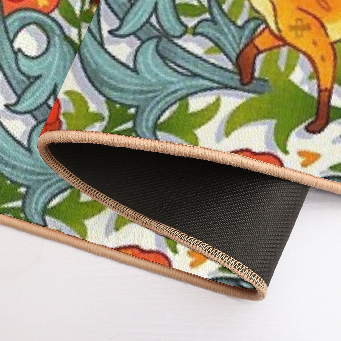 Art Nouveau Foxes  Non-Slip Bath Mat