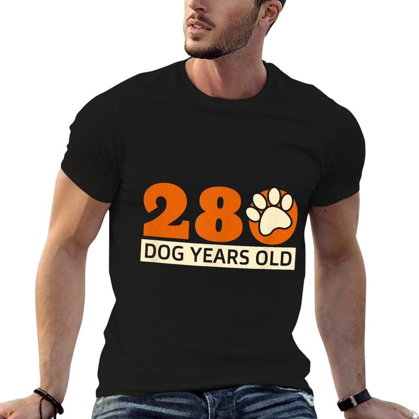 280 Dog Years Old Funny 40th Birthday Gifts Dogs Lover  Slim-fit Cut T-Shirt