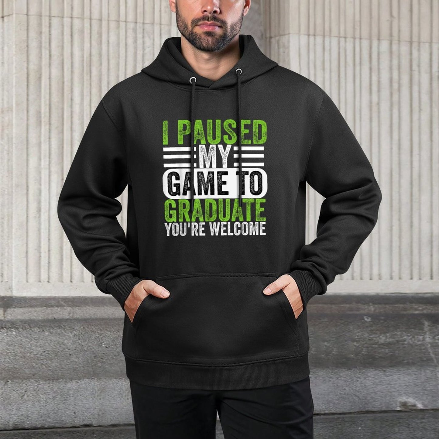I Paused My Game To Graduate Funny Gamer Graduation Layering Staple Hoodie