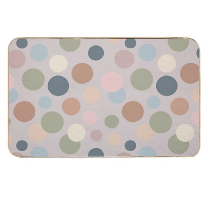 Retro Chic Polka Dots Neutral Colors Pattern  Odorless Bath Mat