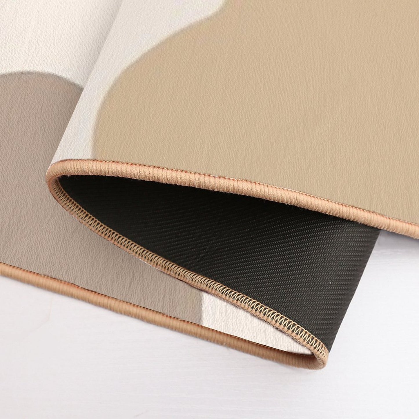 Neutral Abstract Shapes WormTtoned Pattern  Toxin-Free Bath Mat