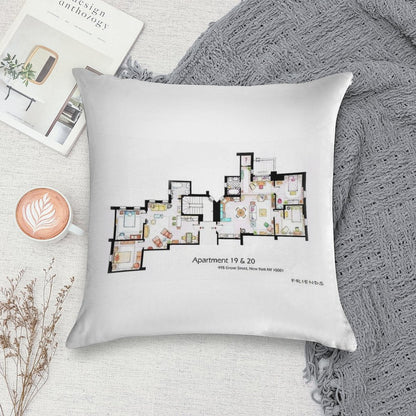 495 Grove Street, New York NY 10001 Soft Fade-Resistant Throw Pillow