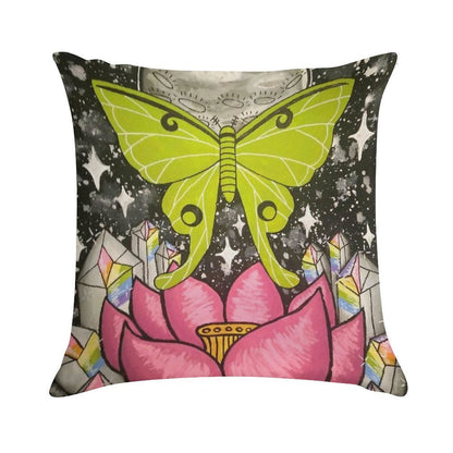 Lunar Moth Soft Reinforced Edging Throw Pillow