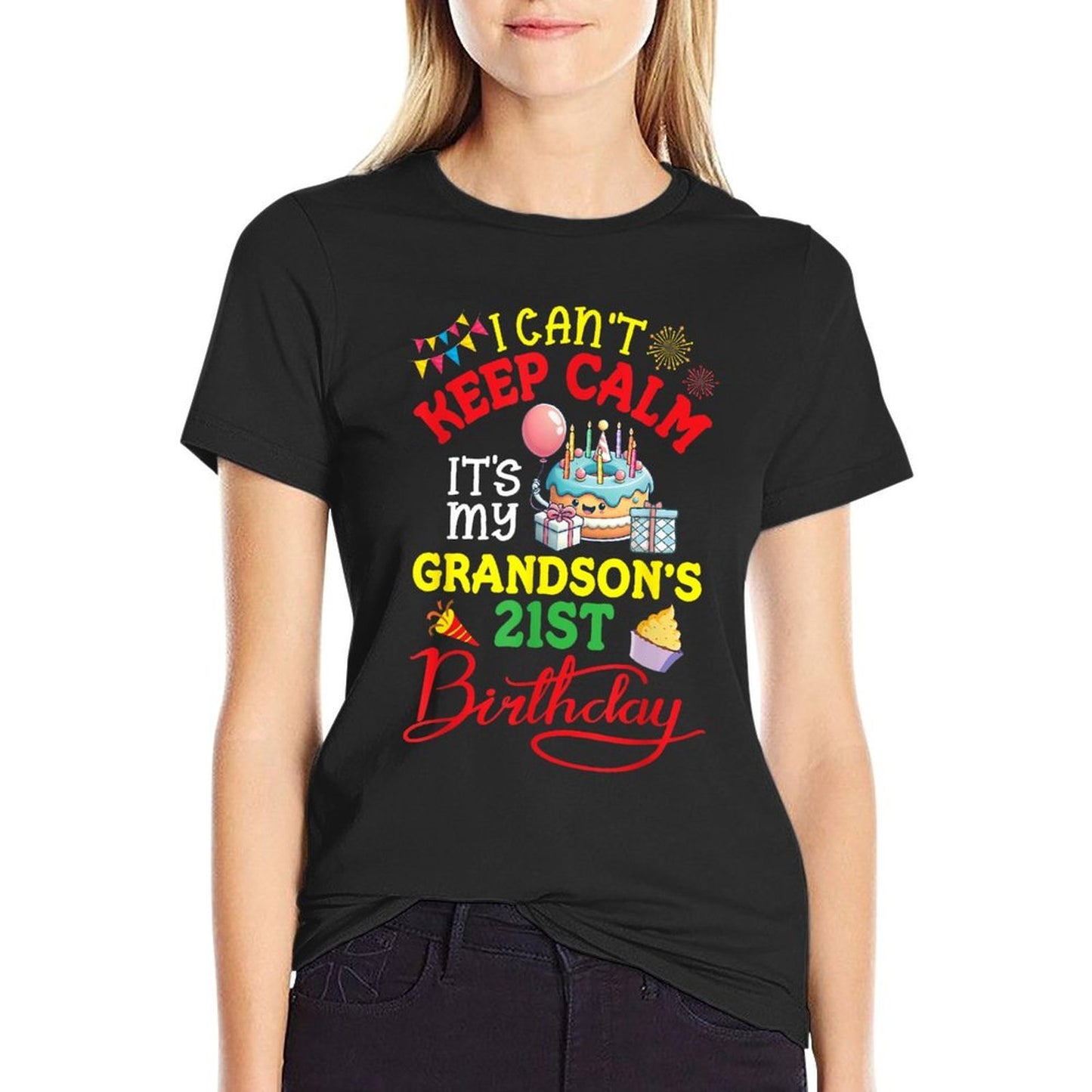 Papa Nana I Can't Keep Calm It's My Grandson's 21st Birthday  Odor-resistant T-Shirt