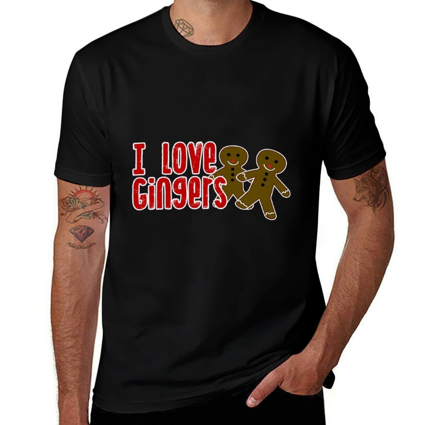 Christmas I Love Gingers Gingerbread Men  Trendy Pattern T-Shirt