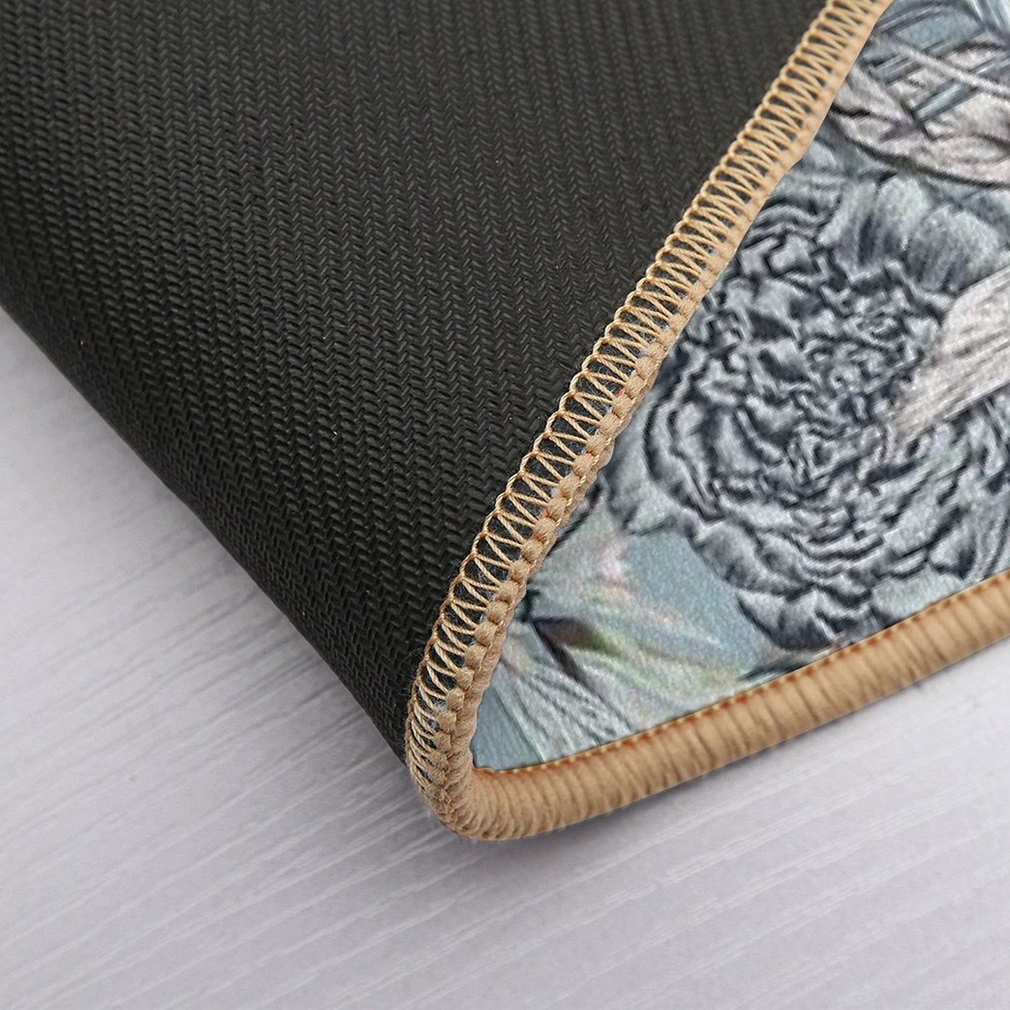 Peony And Palms Leaves Tropical Pattern  Repositionable Bath Mat