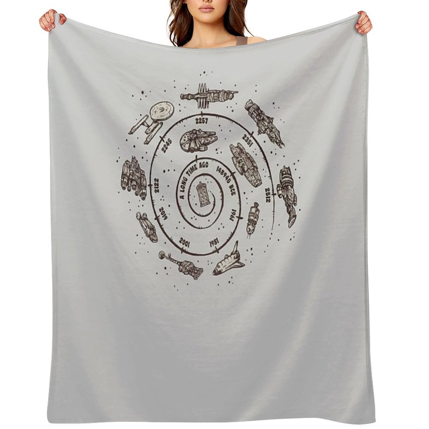 Timeline Shrink-resistant Throw Blanket