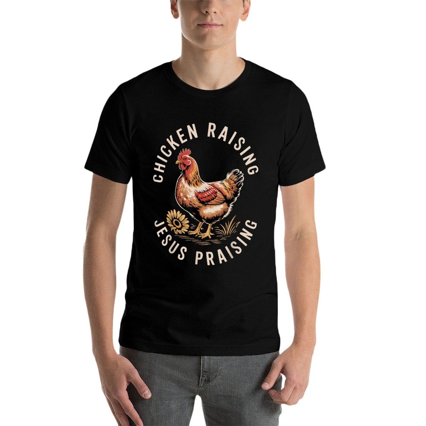 Chicken Raising & Jesus Praising  Lightweight T-Shirt