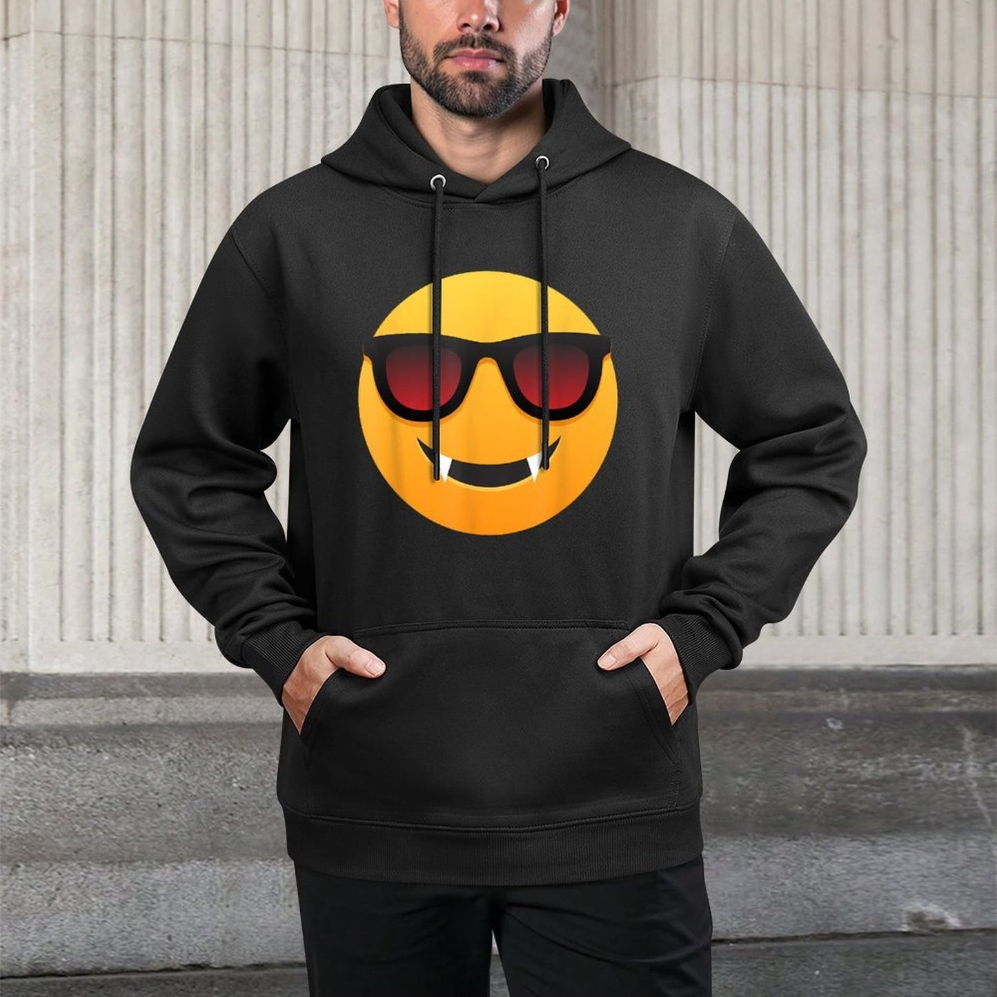 Funny Easy Vampire Face Emoticon Colorfast Hoodie