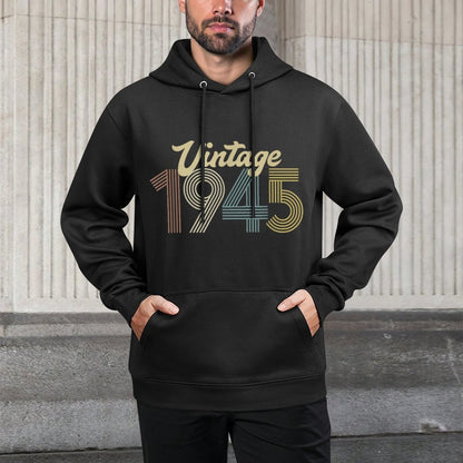 Vintage 1945 80th Birthday 80 Year Old Durable Construction Hoodie